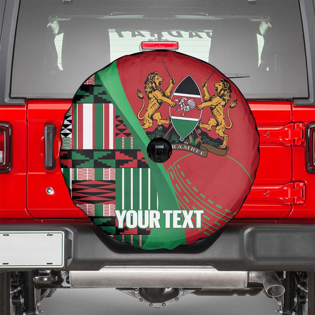Custom Kenya Cricket Spare Tire Cover Come On Simbas Kente Pattern - Wonder Print Shop