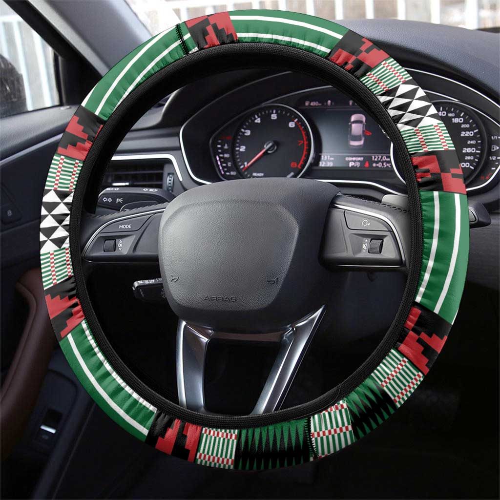 Kenya Cricket Steering Wheel Cover Come On Simbas Kente Pattern - Wonder Print Shop