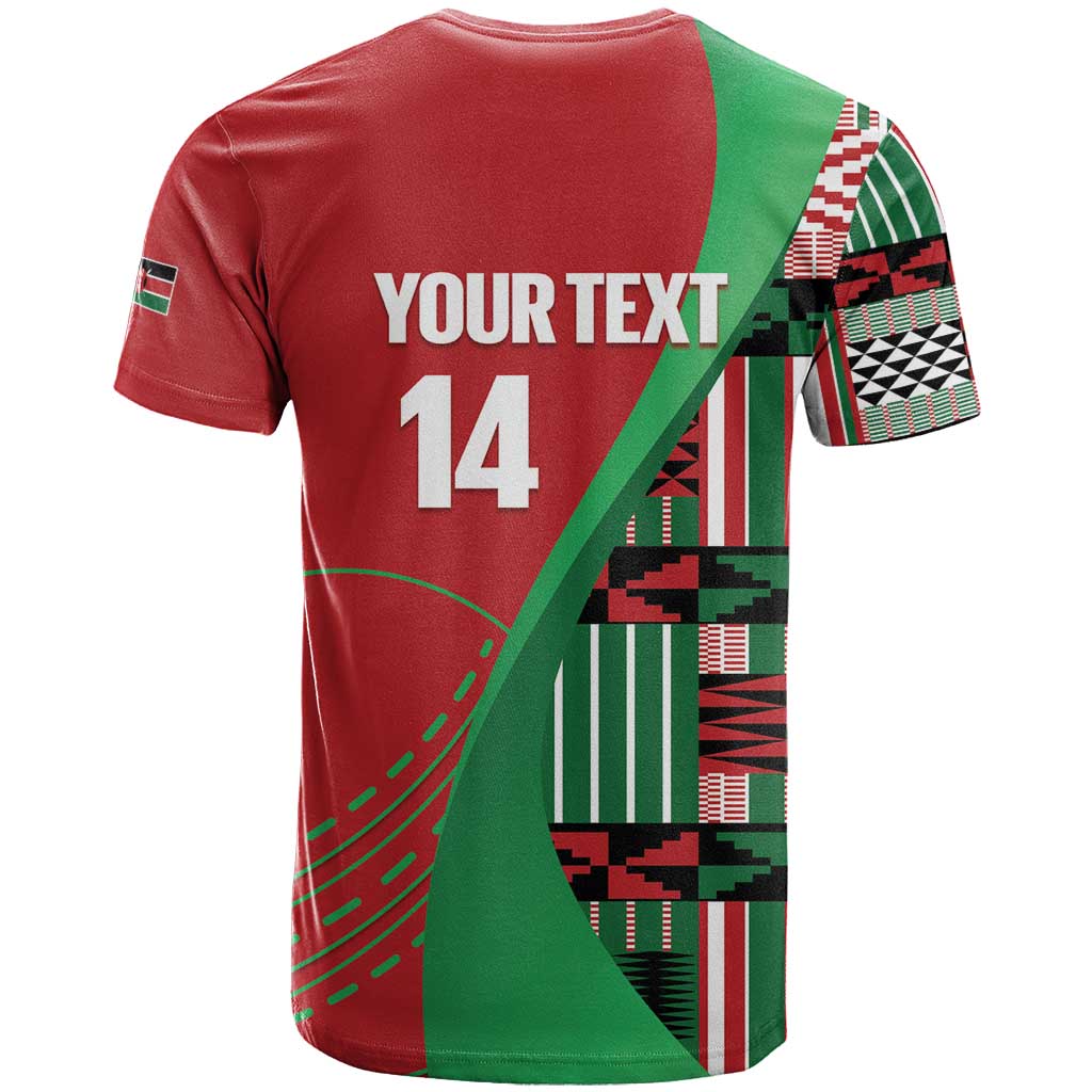 Custom Kenya Cricket T Shirt Come On Simbas Kente Pattern - Wonder Print Shop