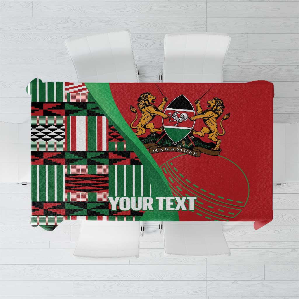 Custom Kenya Cricket Tablecloth Come On Simbas Kente Pattern - Wonder Print Shop