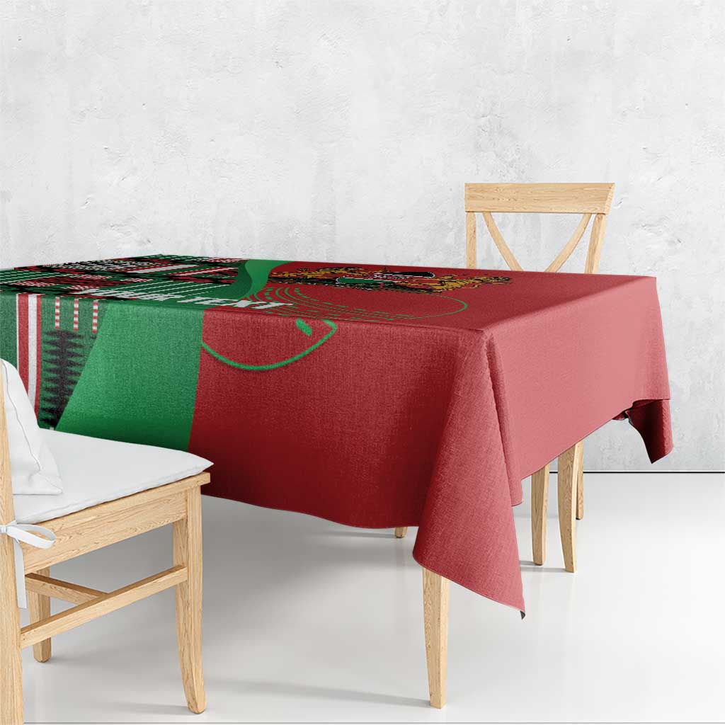 Custom Kenya Cricket Tablecloth Come On Simbas Kente Pattern - Wonder Print Shop