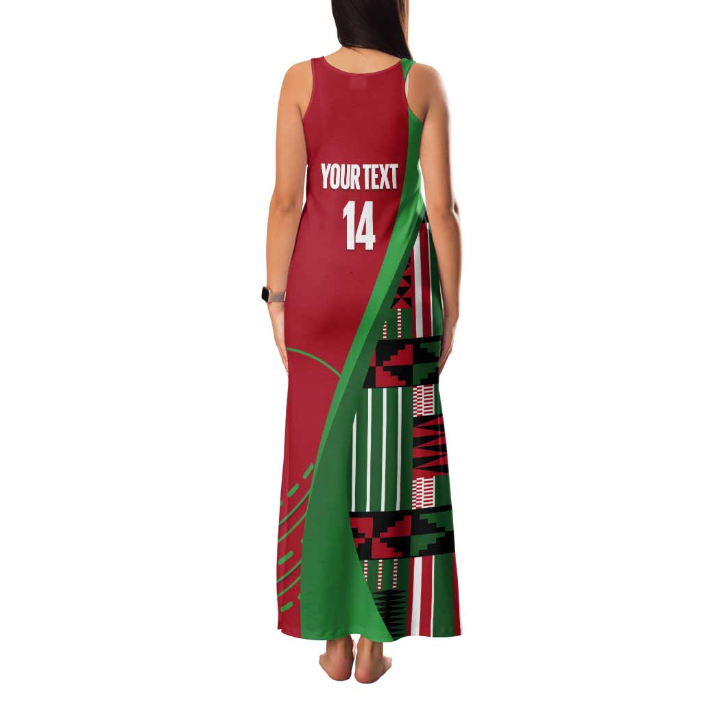 Custom Kenya Cricket Tank Maxi Dress Come On Simbas Kente Pattern - Wonder Print Shop
