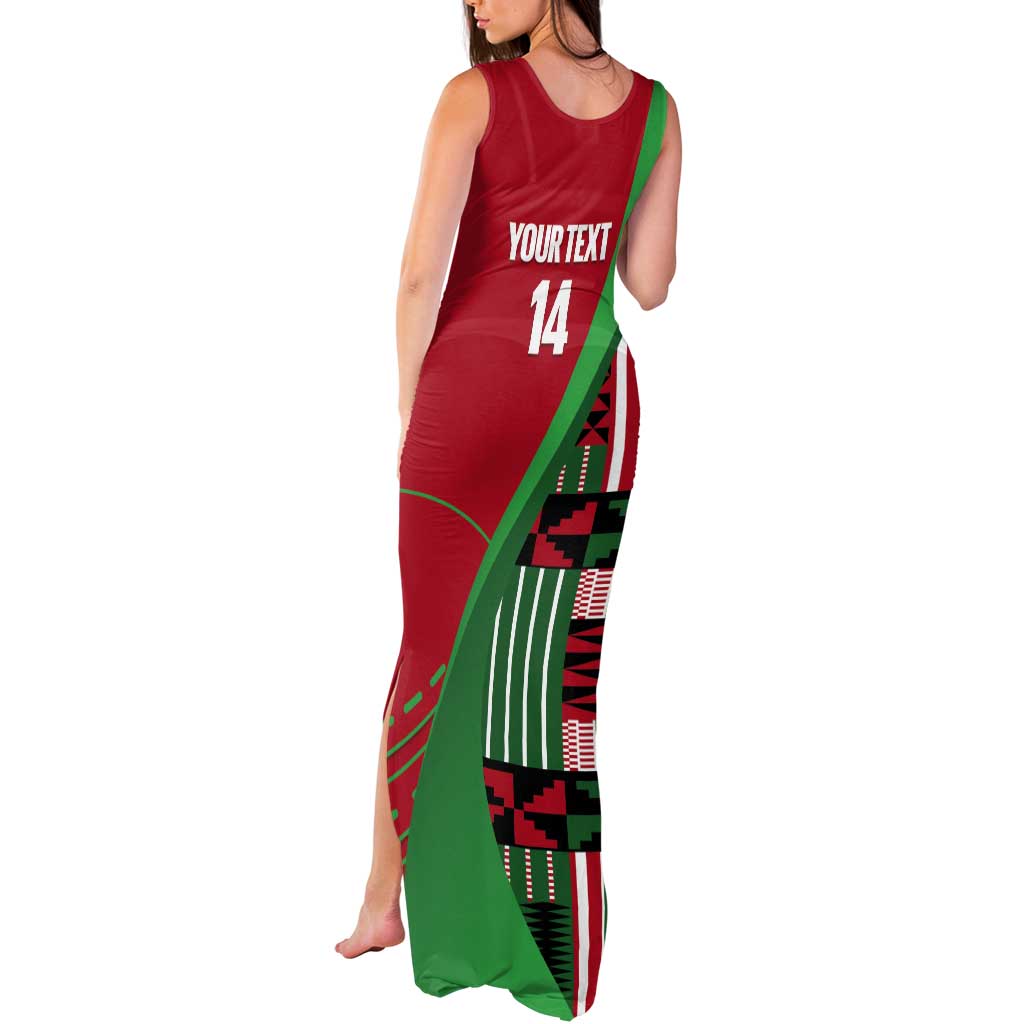 Custom Kenya Cricket Tank Maxi Dress Come On Simbas Kente Pattern - Wonder Print Shop