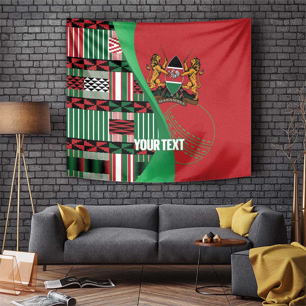 Custom Kenya Cricket Tapestry Come On Simbas Kente Pattern - Wonder Print Shop