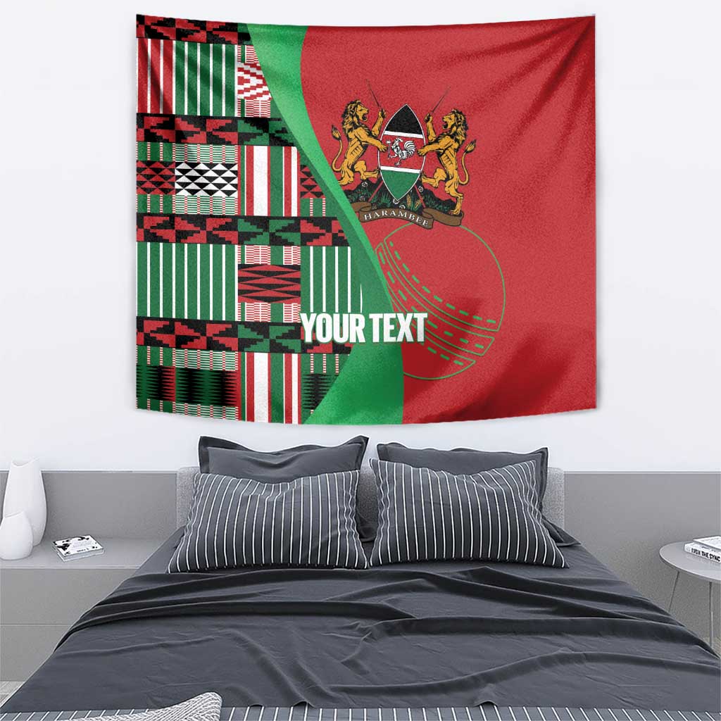 Custom Kenya Cricket Tapestry Come On Simbas Kente Pattern - Wonder Print Shop