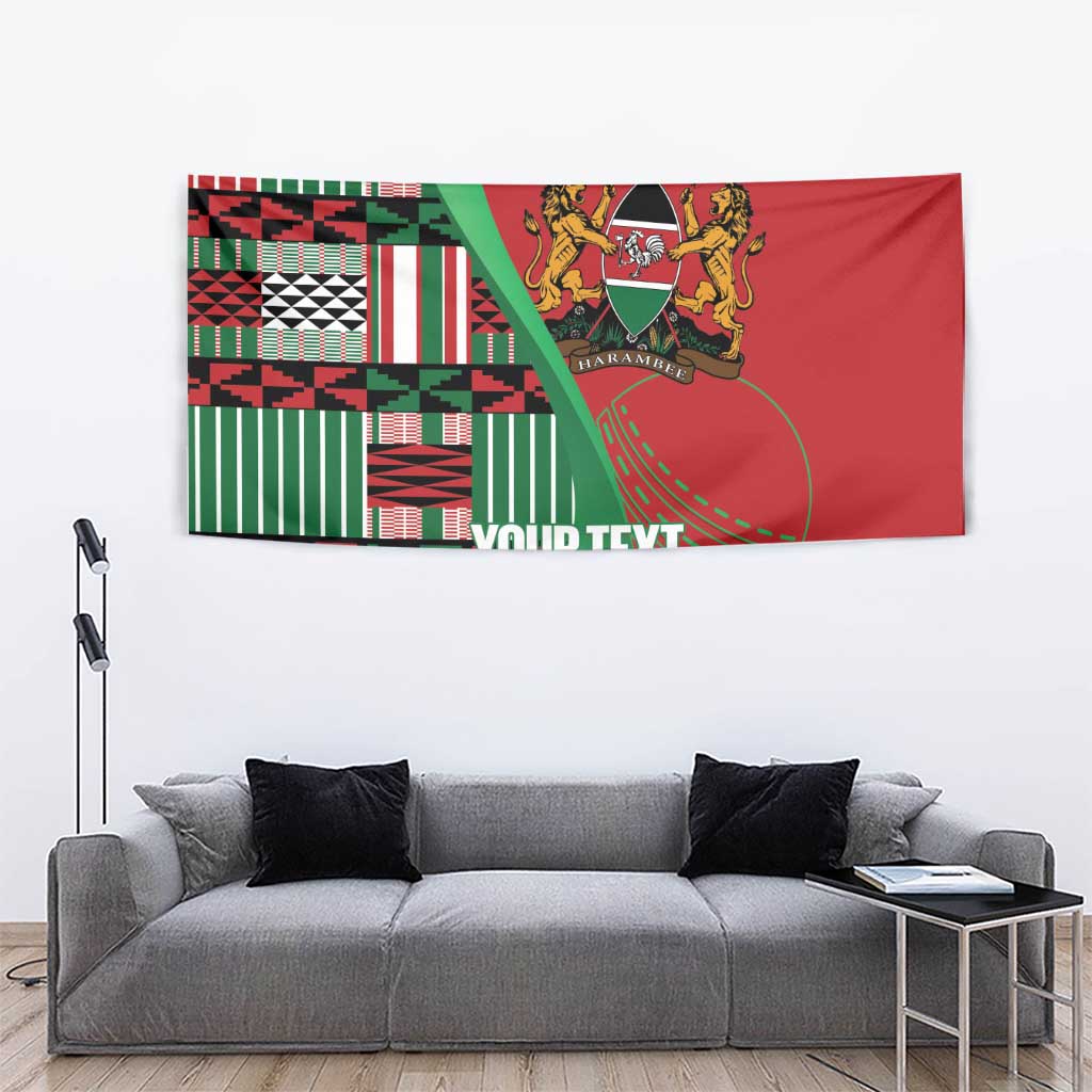 Custom Kenya Cricket Tapestry Come On Simbas Kente Pattern - Wonder Print Shop
