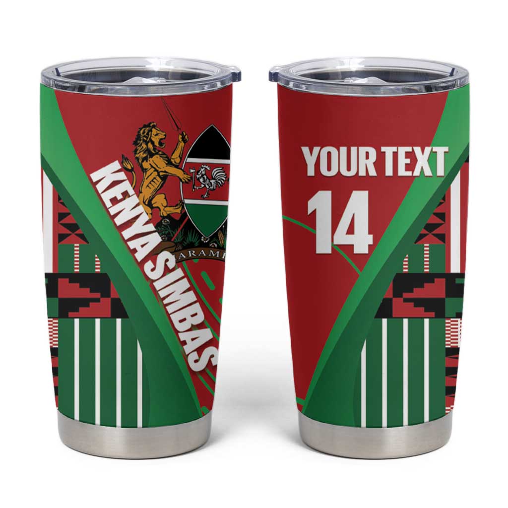 Custom Kenya Cricket Tumbler Cup Come On Simbas Kente Pattern - Wonder Print Shop
