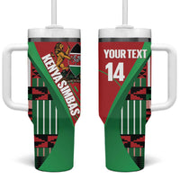 Custom Kenya Cricket Tumbler With Handle Come On Simbas Kente Pattern - Wonder Print Shop