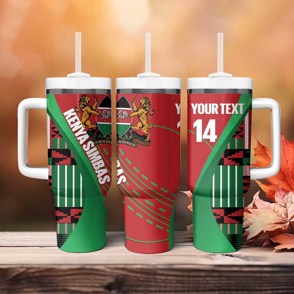 Custom Kenya Cricket Tumbler With Handle Come On Simbas Kente Pattern - Wonder Print Shop