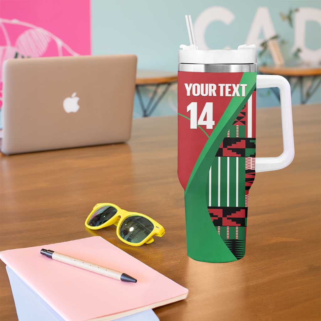Custom Kenya Cricket Tumbler With Handle Come On Simbas Kente Pattern - Wonder Print Shop