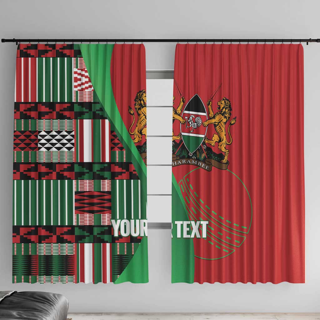 Custom Kenya Cricket Window Curtain Come On Simbas Kente Pattern - Wonder Print Shop