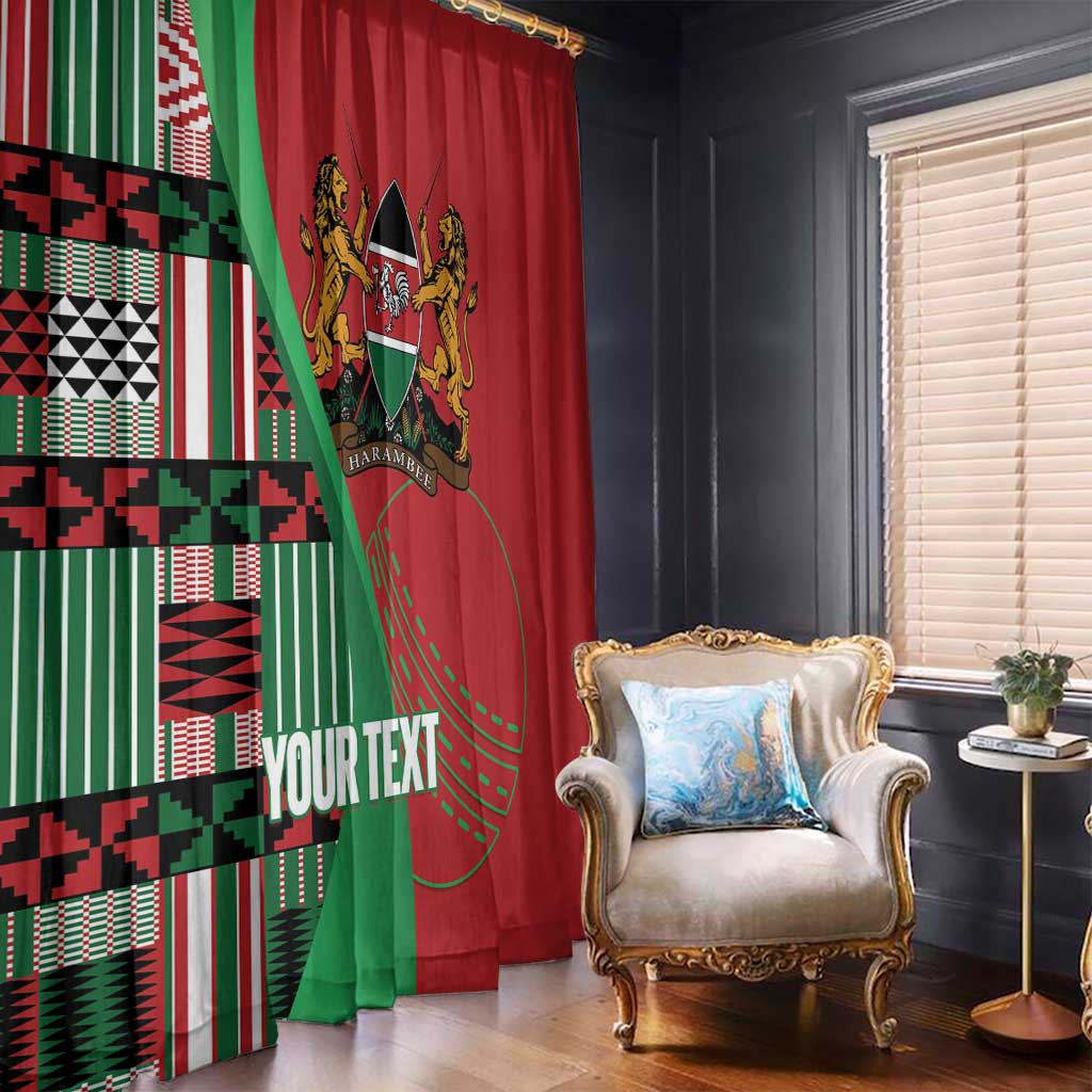 Custom Kenya Cricket Window Curtain Come On Simbas Kente Pattern - Wonder Print Shop