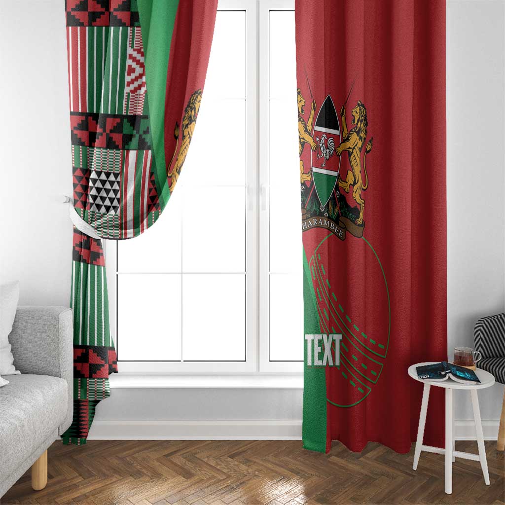Custom Kenya Cricket Window Curtain Come On Simbas Kente Pattern - Wonder Print Shop