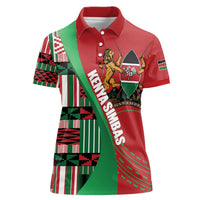 Custom Kenya Cricket Women Polo Shirt Come On Simbas Kente Pattern - Wonder Print Shop