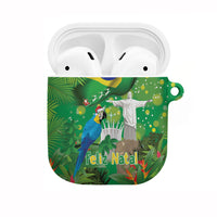 Christmas In July Brazil AirPods Case Feliz Natal Blue Macaw Santa Tropical Vibes