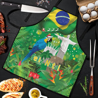 Christmas In July Brazil Apron Feliz Natal Blue Macaw Santa Tropical Vibes