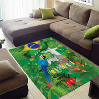 Christmas In July Brazil Area Rug Feliz Natal Blue Macaw Santa Tropical Vibes