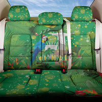 Christmas In July Brazil Back Car Seat Cover Feliz Natal Blue Macaw Santa Tropical Vibes