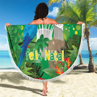 Christmas In July Brazil Beach Blanket Feliz Natal Blue Macaw Santa Tropical Vibes