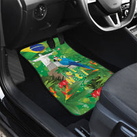 Christmas In July Brazil Car Mats Feliz Natal Blue Macaw Santa Tropical Vibes