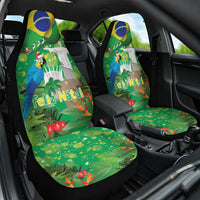 Christmas In July Brazil Car Seat Cover Feliz Natal Blue Macaw Santa Tropical Vibes