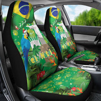 Christmas In July Brazil Car Seat Cover Feliz Natal Blue Macaw Santa Tropical Vibes