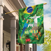 Christmas In July Brazil Garden Flag Feliz Natal Blue Macaw Santa Tropical Vibes