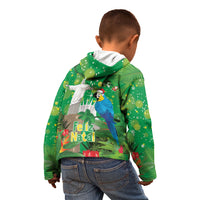 Christmas In July Brazil Kid Hoodie Feliz Natal Blue Macaw Santa Tropical Vibes