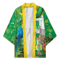 Christmas In July Brazil Kimono Feliz Natal Blue Macaw Santa Tropical Vibes