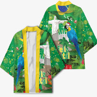 Christmas In July Brazil Kimono Feliz Natal Blue Macaw Santa Tropical Vibes