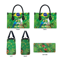 Christmas In July Brazil Leather Bag Feliz Natal Blue Macaw Santa Tropical Vibes
