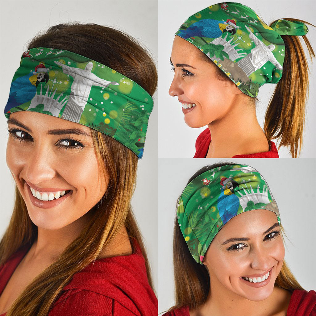 Christmas In July Brazil Neck Gaiter Feliz Natal Blue Macaw Santa Tropical Vibes