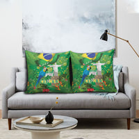 Christmas In July Brazil Pillow Cover Feliz Natal Blue Macaw Santa Tropical Vibes