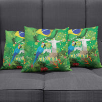 Christmas In July Brazil Pillow Cover Feliz Natal Blue Macaw Santa Tropical Vibes