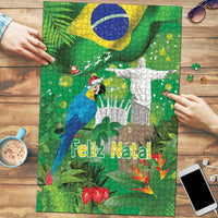 Christmas In July Brazil Puzzle Feliz Natal Blue Macaw Santa Tropical Vibes