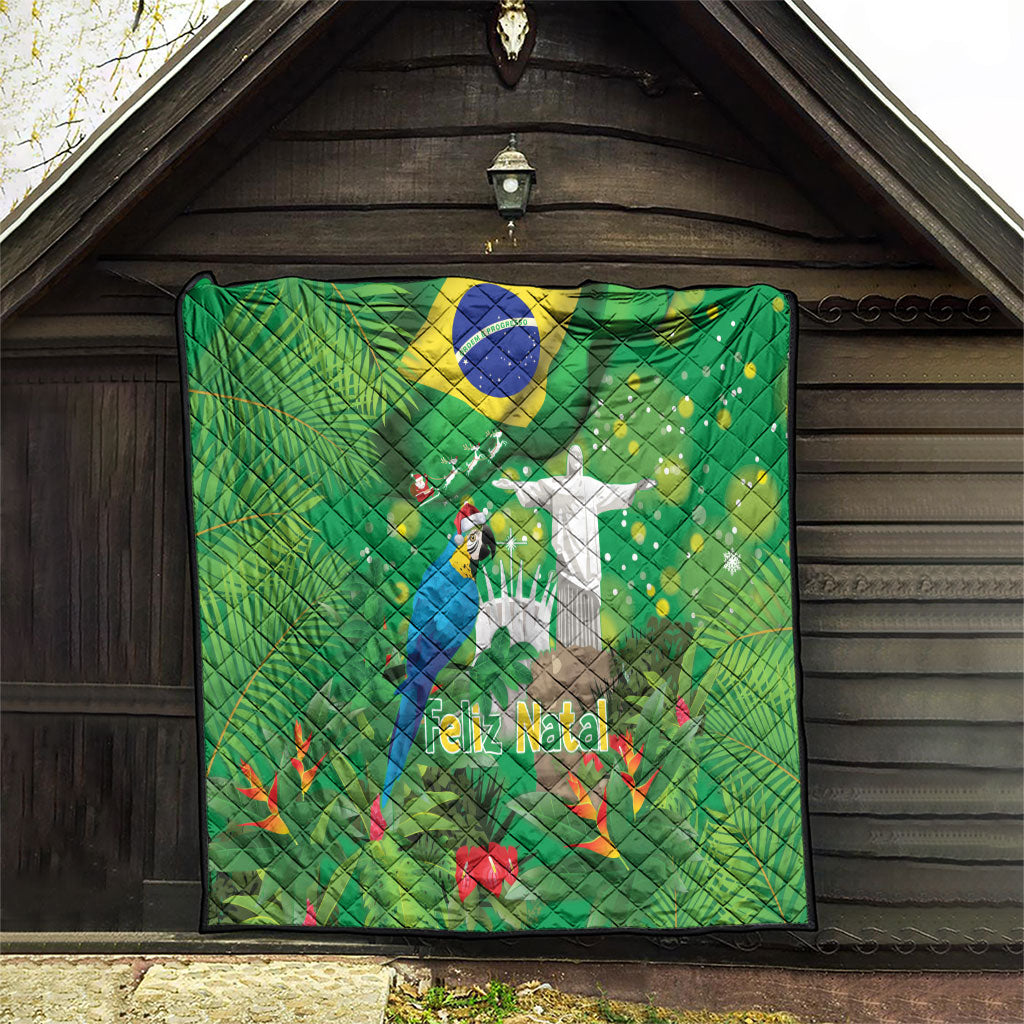 Christmas In July Brazil Quilt Feliz Natal Blue Macaw Santa Tropical Vibes