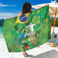 Christmas In July Brazil Sarong Feliz Natal Blue Macaw Santa Tropical Vibes