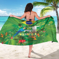 Christmas In July Brazil Sarong Feliz Natal Blue Macaw Santa Tropical Vibes