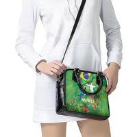 Christmas In July Brazil Shoulder Handbag Feliz Natal Blue Macaw Santa Tropical Vibes