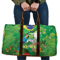 Christmas In July Brazil Travel Bag Feliz Natal Blue Macaw Santa Tropical Vibes
