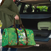 Christmas In July Brazil Travel Bag Feliz Natal Blue Macaw Santa Tropical Vibes