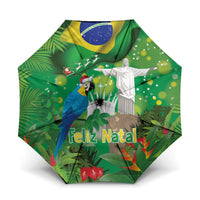 Christmas In July Brazil Umbrella Feliz Natal Blue Macaw Santa Tropical Vibes