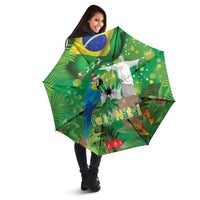 Christmas In July Brazil Umbrella Feliz Natal Blue Macaw Santa Tropical Vibes