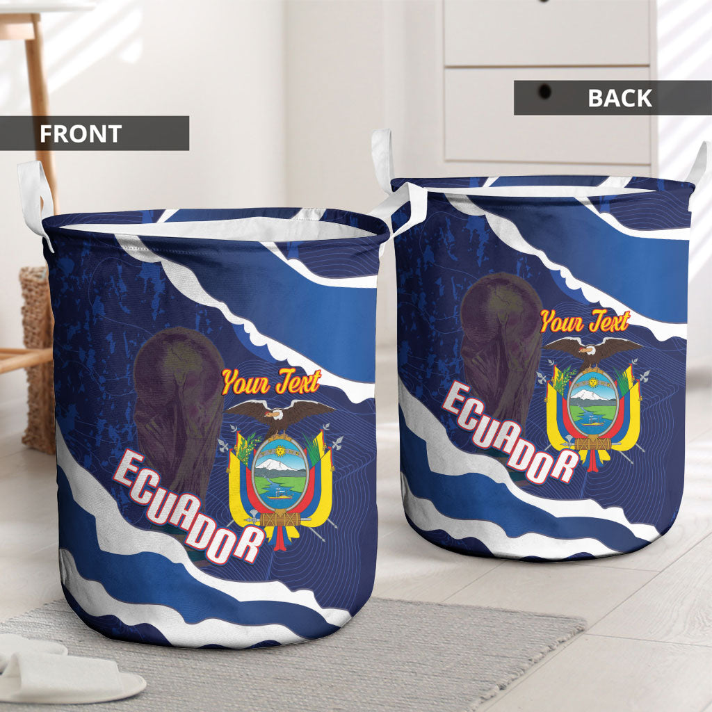 Custom Ecuador 2026 Football Laundry Basket Come On La Tri Grunge Style