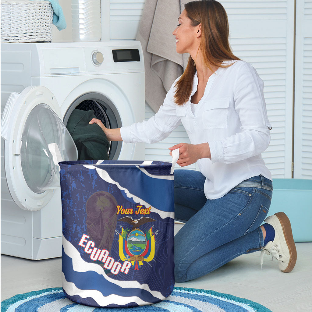 Custom Ecuador 2026 Football Laundry Basket Come On La Tri Grunge Style