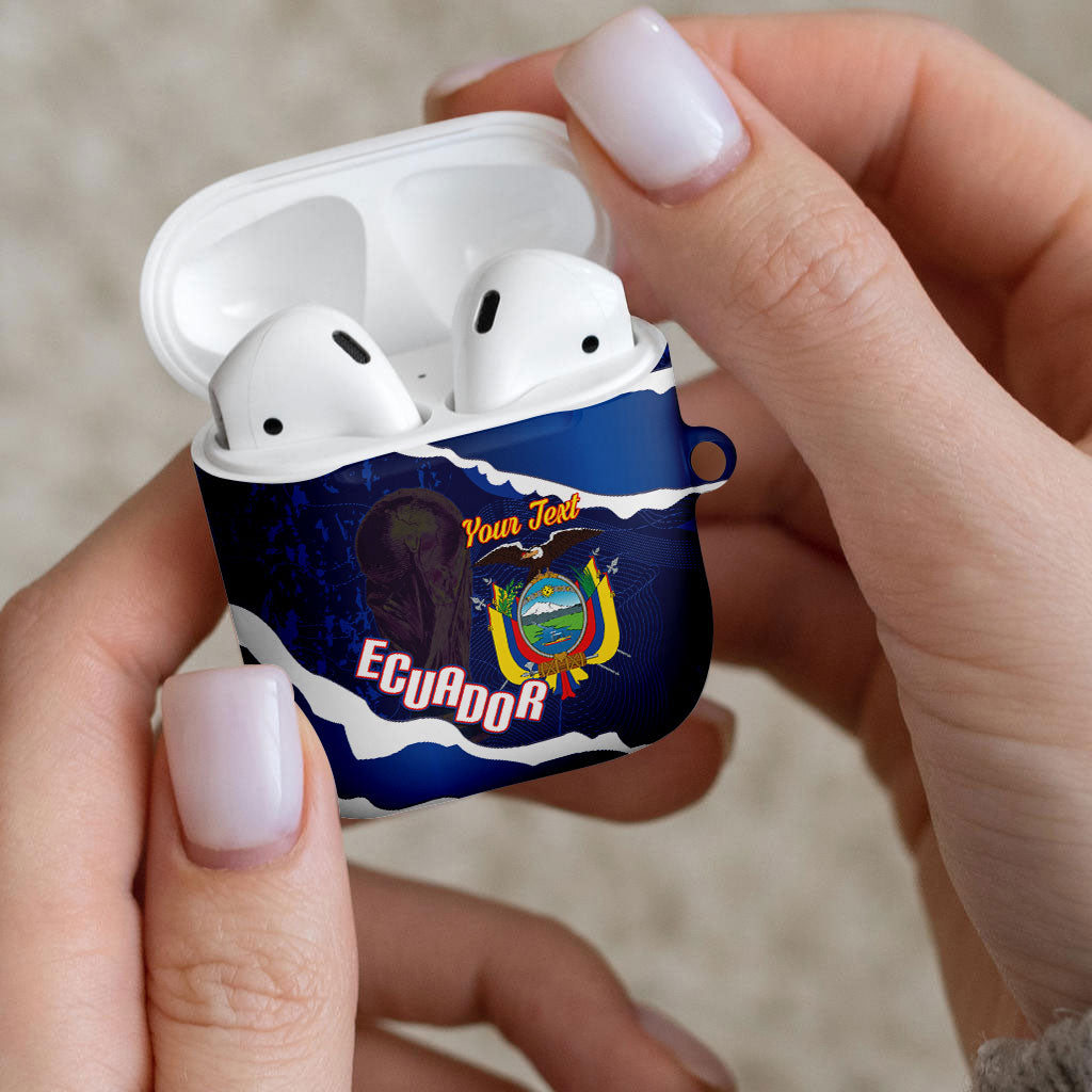 Custom Ecuador 2026 Football AirPods Case Come On La Tri Grunge Style