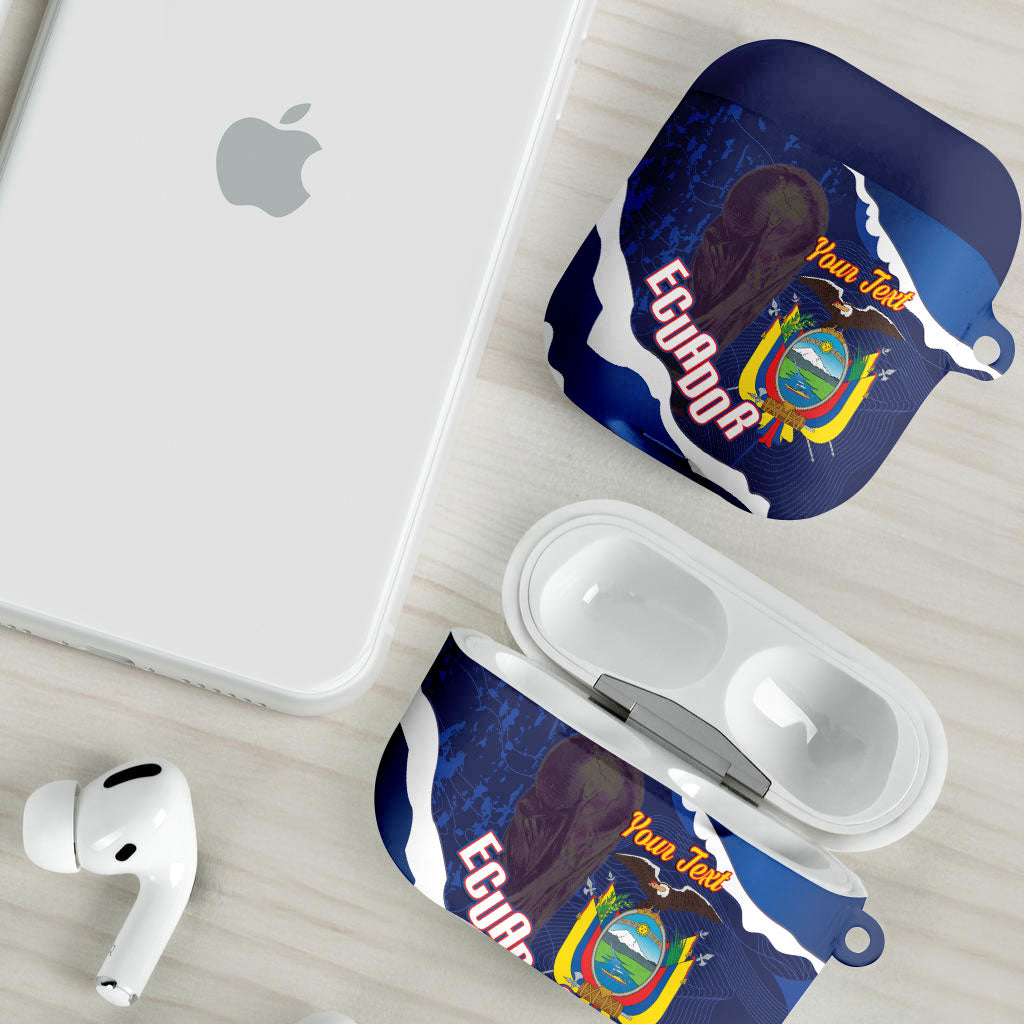 Custom Ecuador 2026 Football AirPods Case Come On La Tri Grunge Style