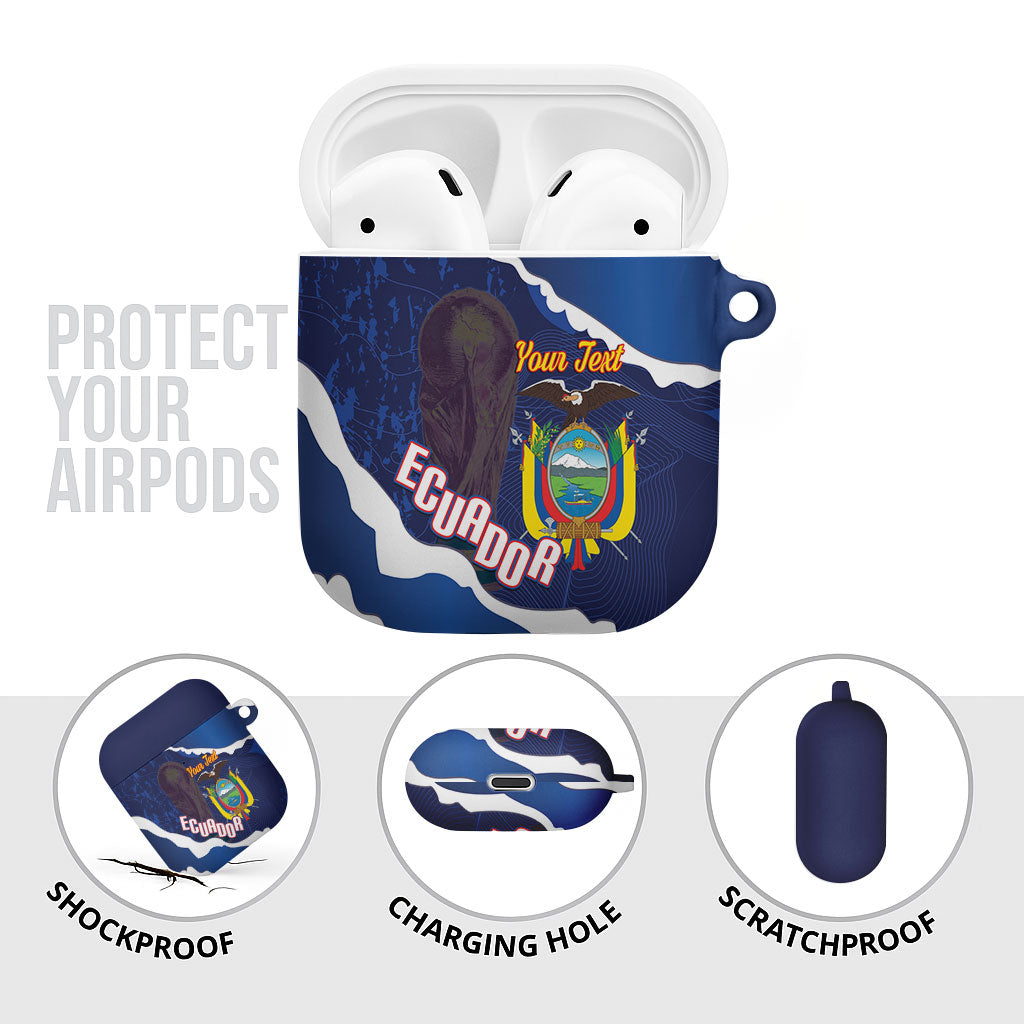 Custom Ecuador 2026 Football AirPods Case Come On La Tri Grunge Style