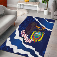 Custom Ecuador 2026 Football Area Rug Come On La Tri Grunge Style