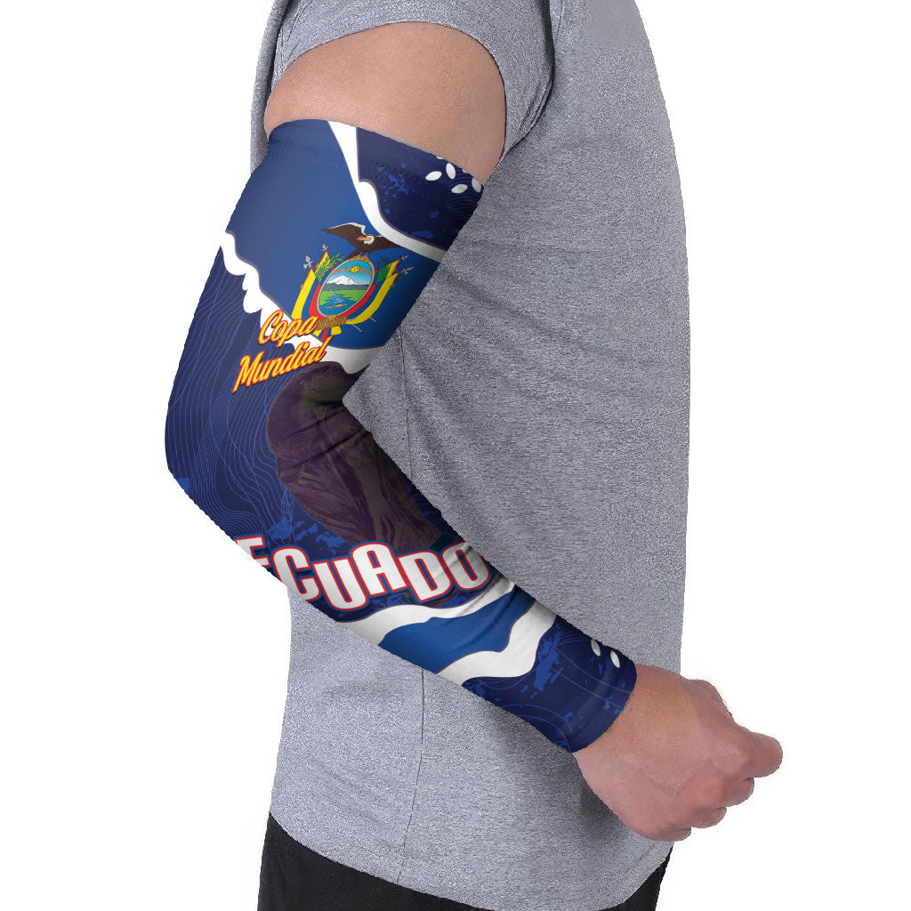 Custom Ecuador 2026 Football Arm Sleeves Come On La Tri Grunge Style